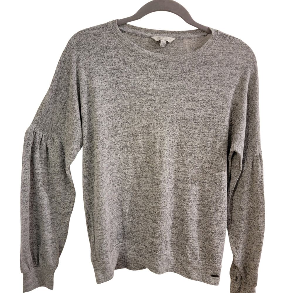 Lucky Brand Gray Marled Balloon Sleeve Sweater Women’s XS Relaxed Pullover